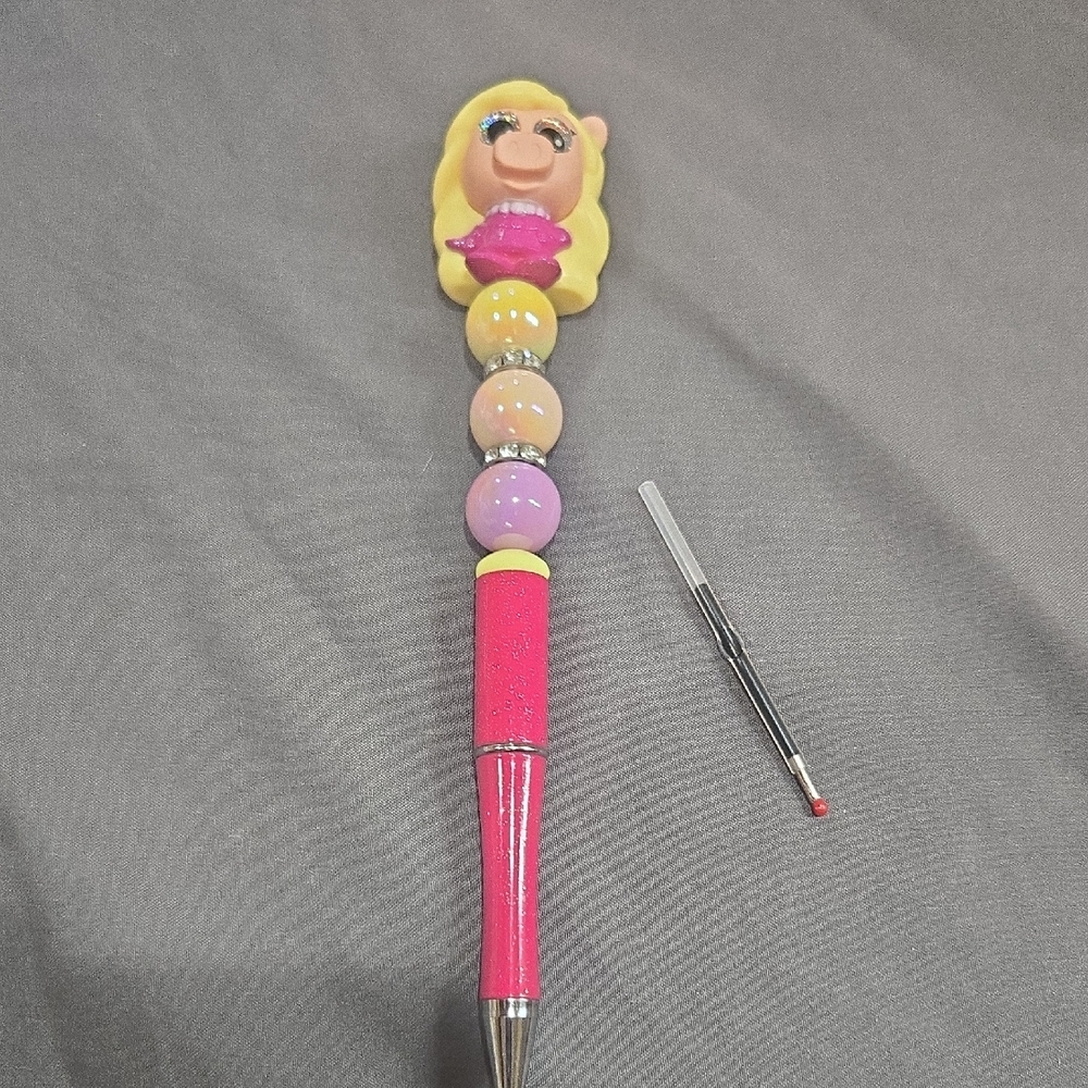 Colorful Character Pen with Pink Handle